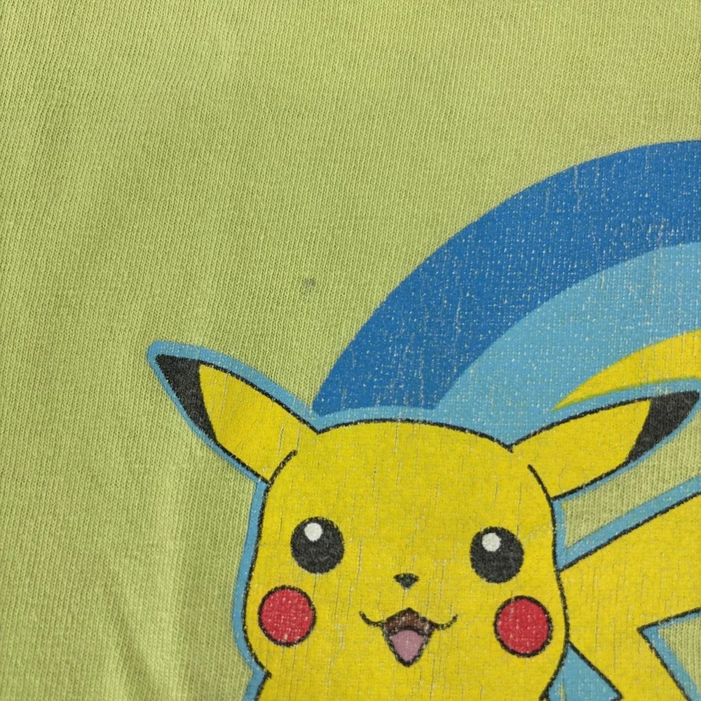 Vintage Y2K Pokemon T-Shirt Youth M Gotta Catch Em All Nintendo Pikachu Green 90